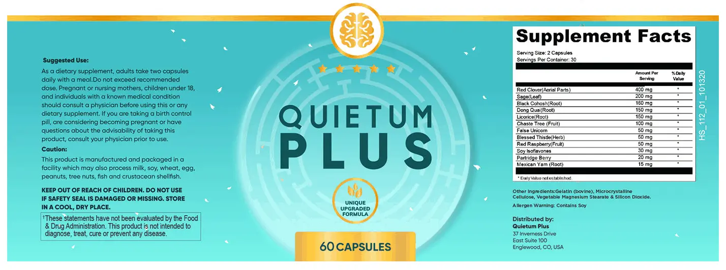 quietum plus supplement facts